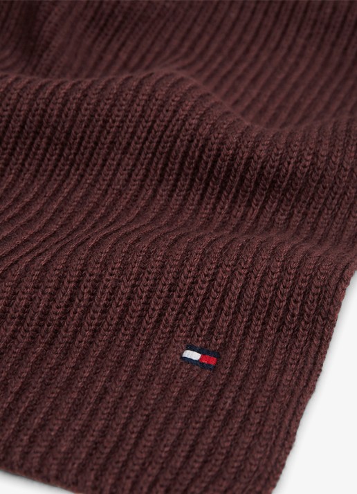 Tommy Hilfiger Ribgebreide sjaal in kasjmierblend 185 x25 cm - detail 3 red wine melange-xiu
