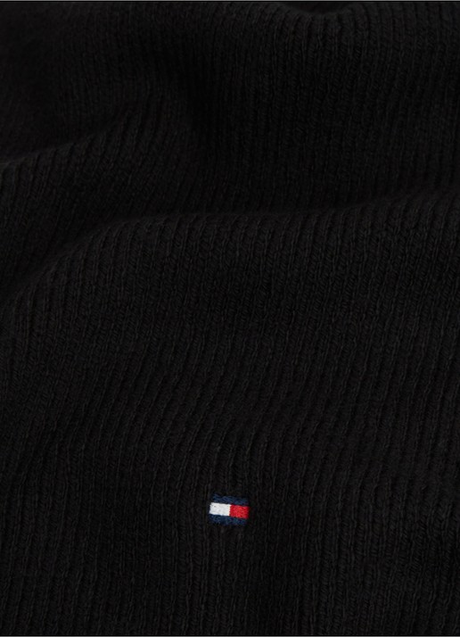 Tommy Hilfiger Ribgebreide sjaal in wolblend - detail 4 zwart
