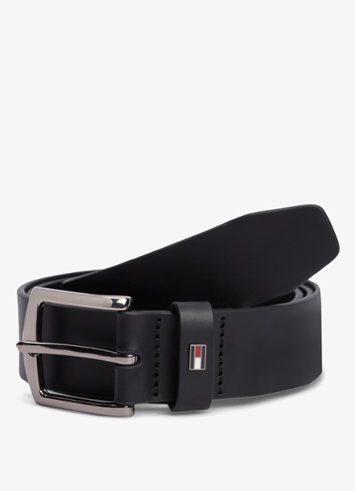 Tommy Hilfiger Riem van leer  - detail 4 zwart
