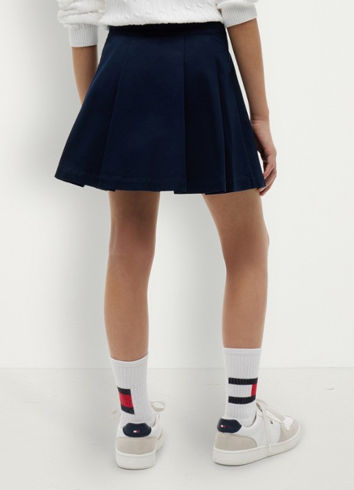 Tommy Hilfiger Rok met logoborduring - achterkant donkerblauw