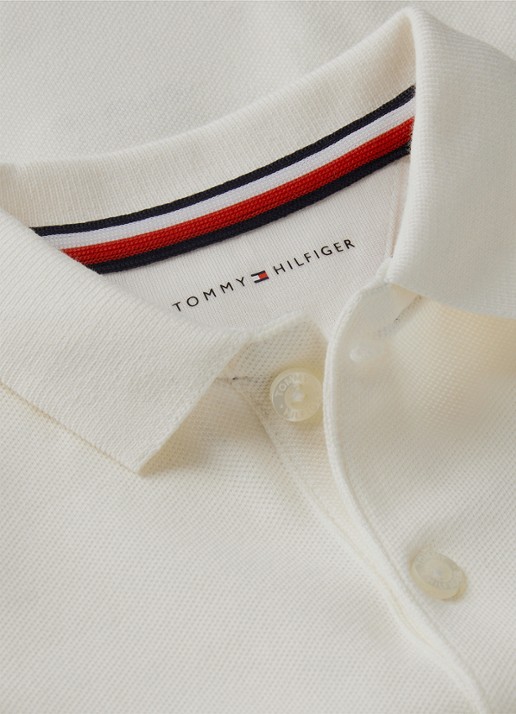 Tommy Hilfiger Romper van katoen met polokraag  - detail creme
