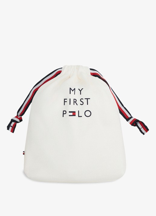 Tommy Hilfiger Romper van katoen met polokraag  - detail 3 creme