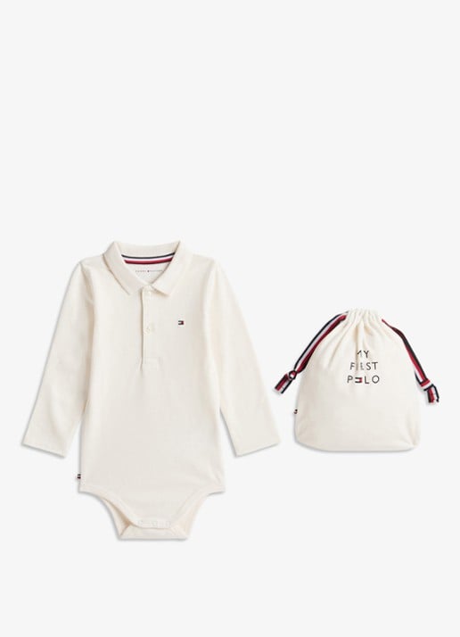 Tommy Hilfiger Romper van katoen met polokraag