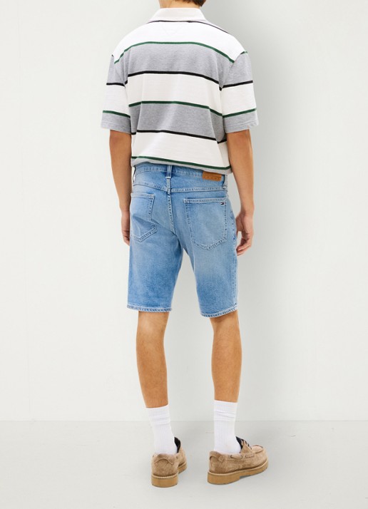 Tommy Hilfiger Ronnie slim fit korte broek van denim - achterkant 5 indigo