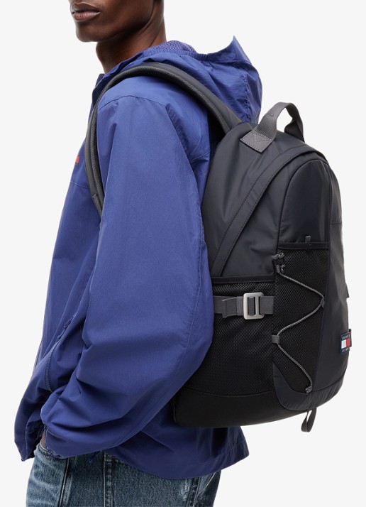Tommy Hilfiger Rugzak met logo - voorkant 5 diepzwart