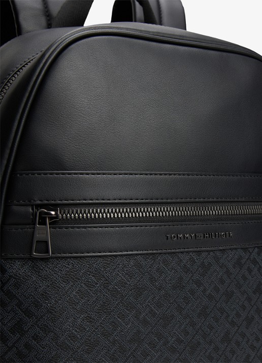 Tommy Hilfiger Rugzak van imitatieleer met print - detail 3 zwart