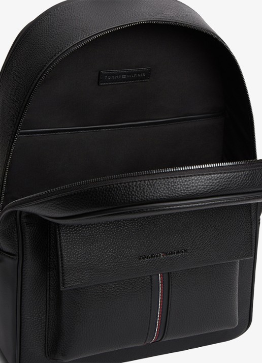 Tommy Hilfiger Rugzak van imitatieleer - achterkant zwart