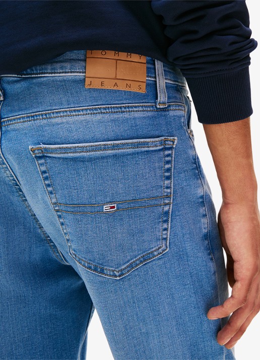 Tommy Hilfiger Ryan slim fit jeans met lichte wassing - detail 9 indigo