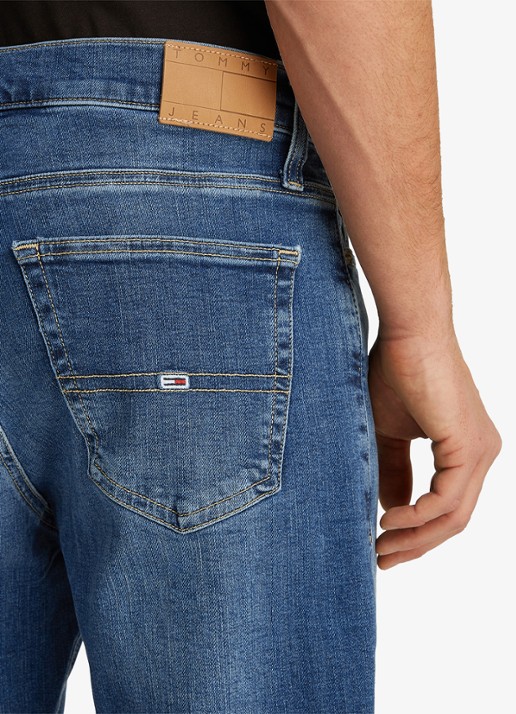 Tommy Hilfiger Ryan slim fit jeans met medium wassing - detail 7 indigo