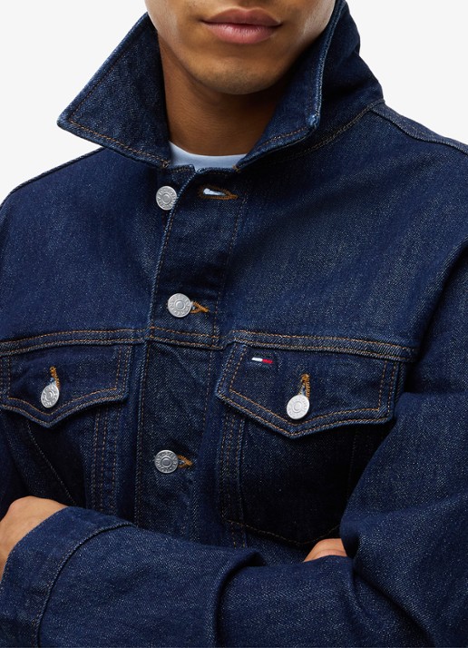 Tommy Hilfiger Ryan Trucker spijkerjas met steekzakken - detail 5 donkerblauw