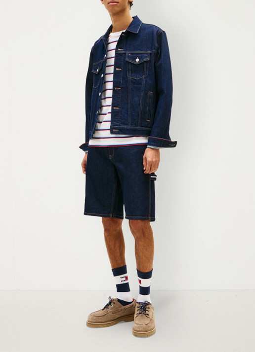 Tommy Hilfiger Ryan Trucker spijkerjas met steekzakken - voorkant 3 donkerblauw