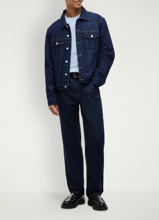 Tommy Hilfiger Ryan Trucker spijkerjas met steekzakken - voorkant 2 donkerblauw
