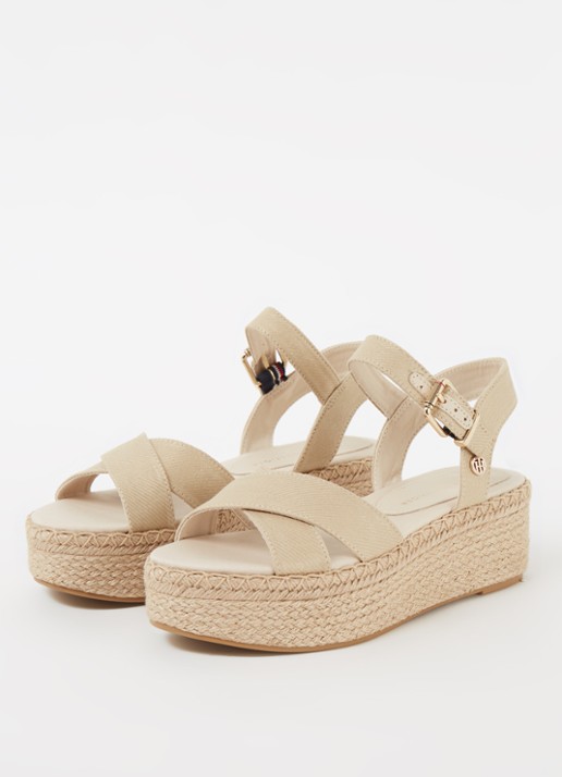 Tommy Hilfiger Sandaal met plateauzool - detail zand