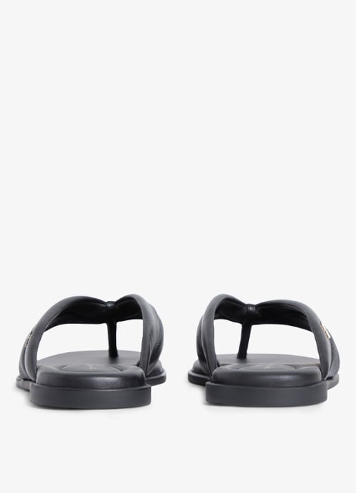 Tommy Hilfiger Sandaal van leer met logo - detail 2 zwart