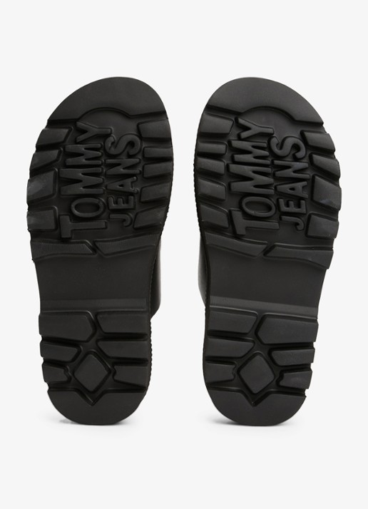 Tommy Hilfiger Sandalen van leer - detail 3 zwart