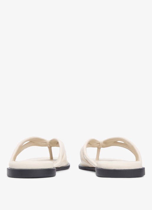 Tommy Hilfiger Sandalen van leer - achterkant gebroken wit