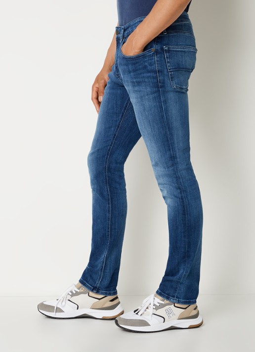 Tommy Hilfiger Scanton slim fit jeans met medium wassing - detail 3 indigo