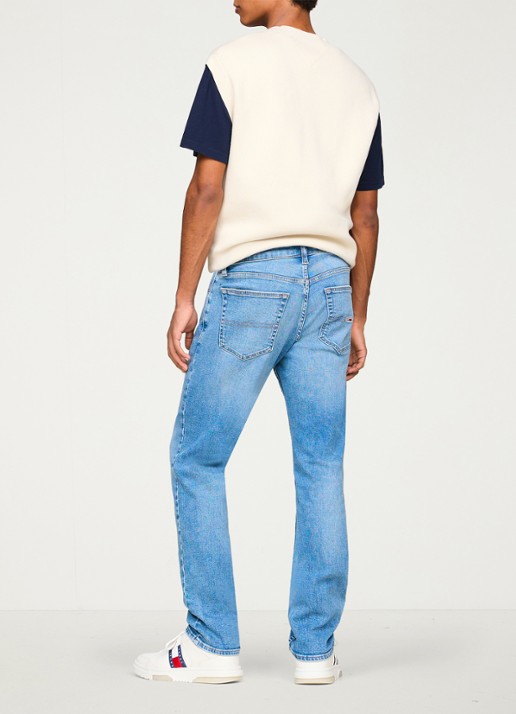 Tommy Hilfiger Scanton slim fit jeans met steekzakken - achterkant indigo