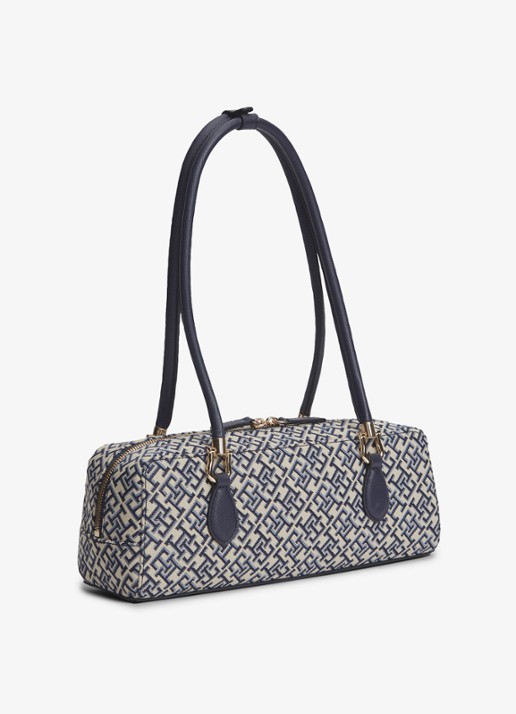 Tommy Hilfiger Schoudertas met logoprint - achterkant 5 donkerblauw