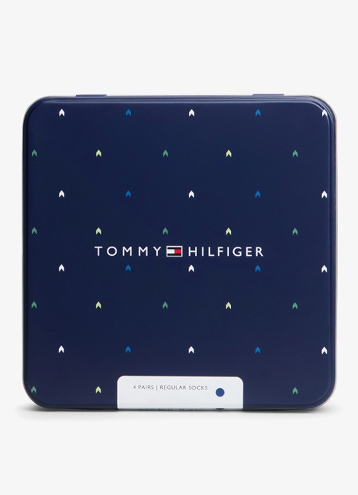 Tommy Hilfiger Set van sokken met logo 4-delig - detail donkerblauw