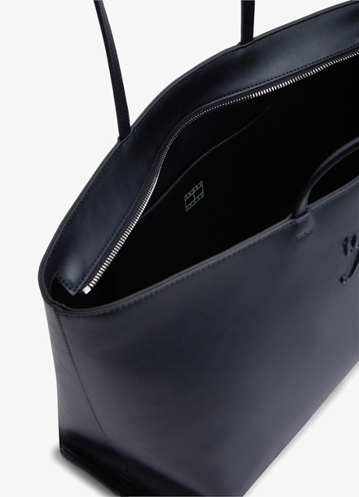 Tommy Hilfiger Shopper met logo - detail 3 zwart