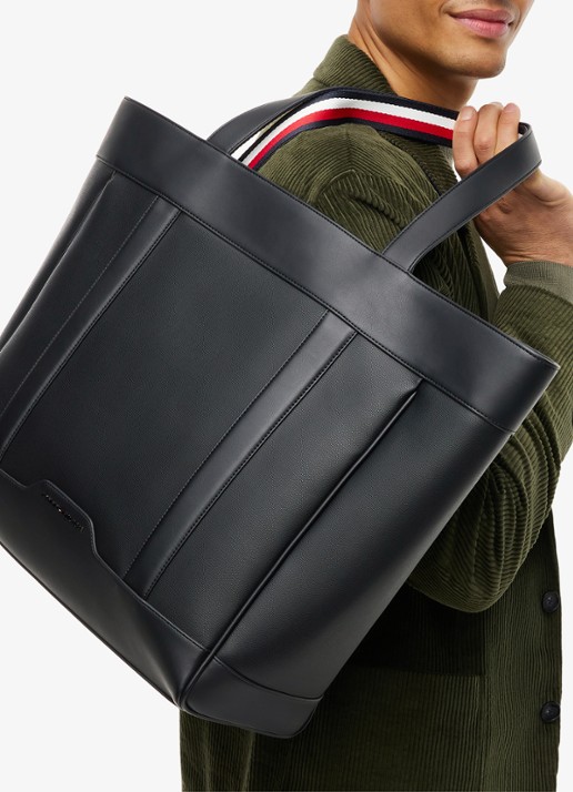 Tommy Hilfiger Shopper met logo - detail 2 diepzwart