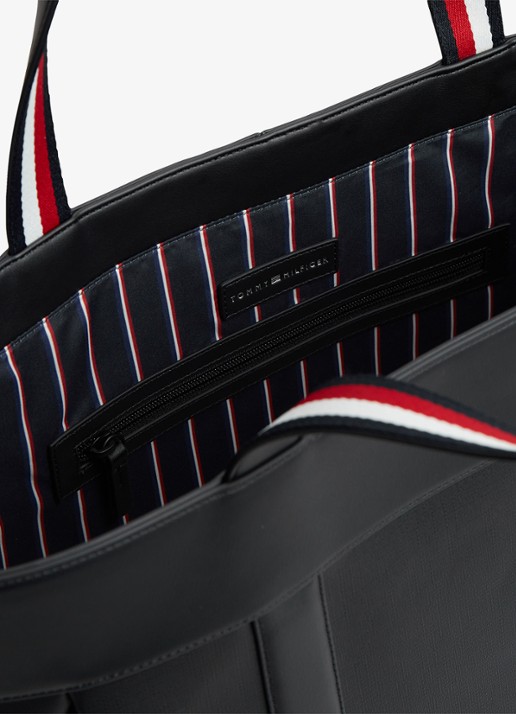 Tommy Hilfiger Shopper met logo - detail 3 diepzwart