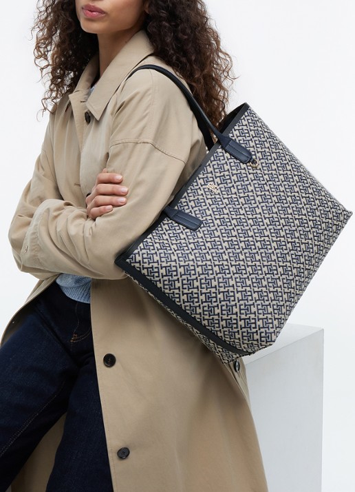 Tommy Hilfiger Shopper met logoprint - detail 2 donkerblauw