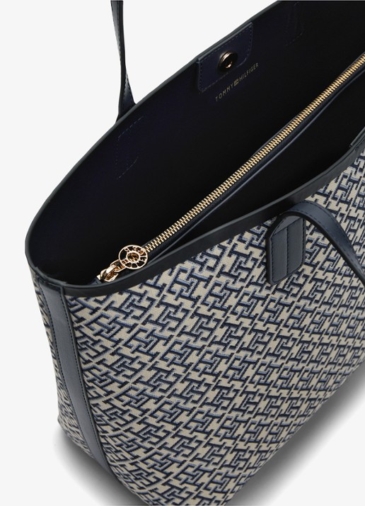 Tommy Hilfiger Shopper met logoprint - detail 5 donkerblauw