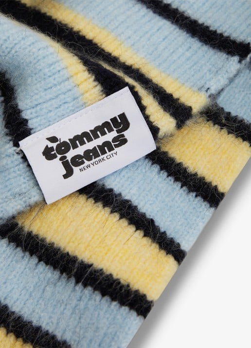 Tommy Hilfiger Sjaal in alpaca wolblend met streepdessin  - detail 4 geel