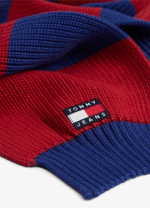 Tommy Hilfiger Sjaal met streepprint - detail 4 rood