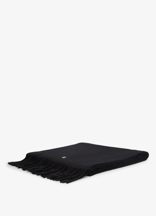 Tommy Hilfiger Sjaal van wol - detail 3 zwart