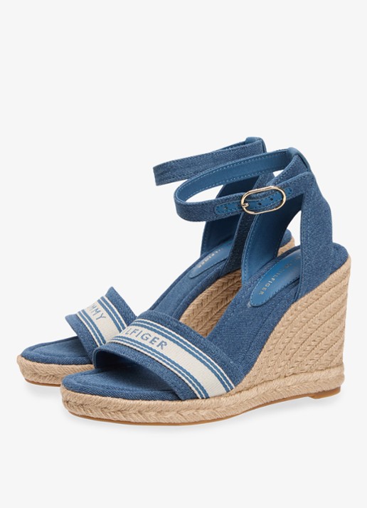 Tommy Hilfiger Sleehak met logo - voorkant 2 denim