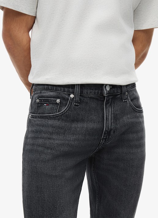 Tommy Hilfiger Slim fit jeans met gekleurde wassing - detail 5 zwart