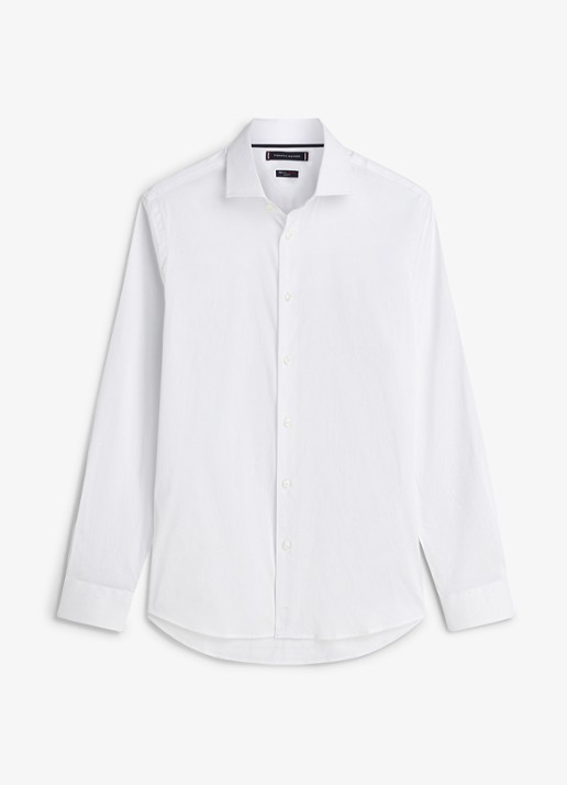 Tommy Hilfiger Slim fit overhemd met button down kraag - voorkant wit