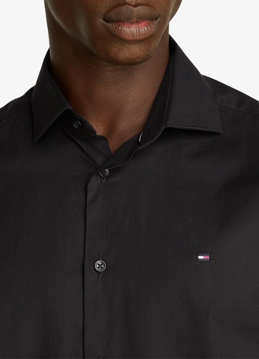 Tommy Hilfiger Slim fit overhemd met logo - detail 3 zwart