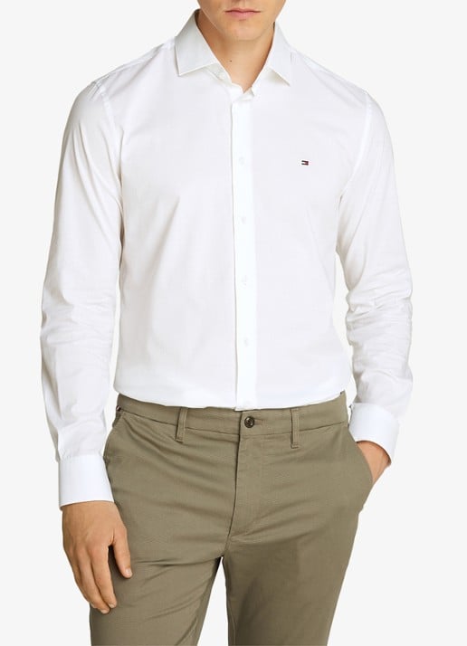 Tommy Hilfiger Slim fit overhemd met logo - detail 7 wit