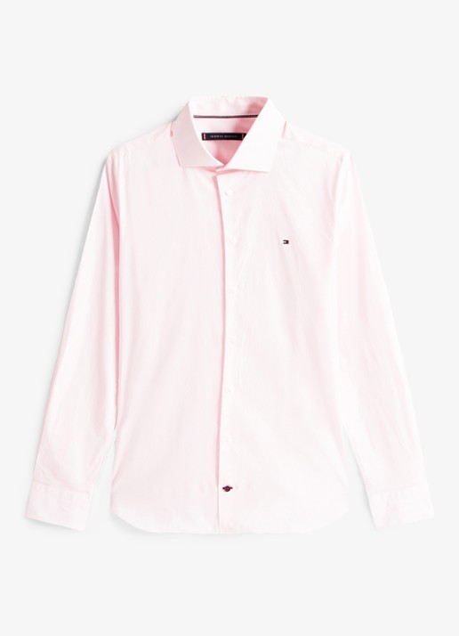 Tommy Hilfiger Slim fit overhemd met logo - voorkant 2 lichtroze