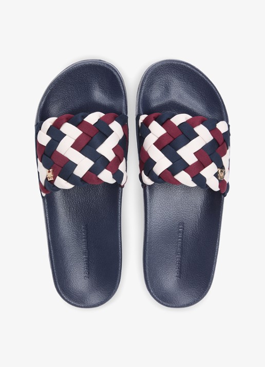Tommy Hilfiger Slipper met gevlochten details en logo - detail 3 multicolor
