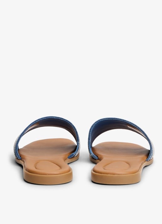 Tommy Hilfiger Slipper met logo - achterkant 6 blauw