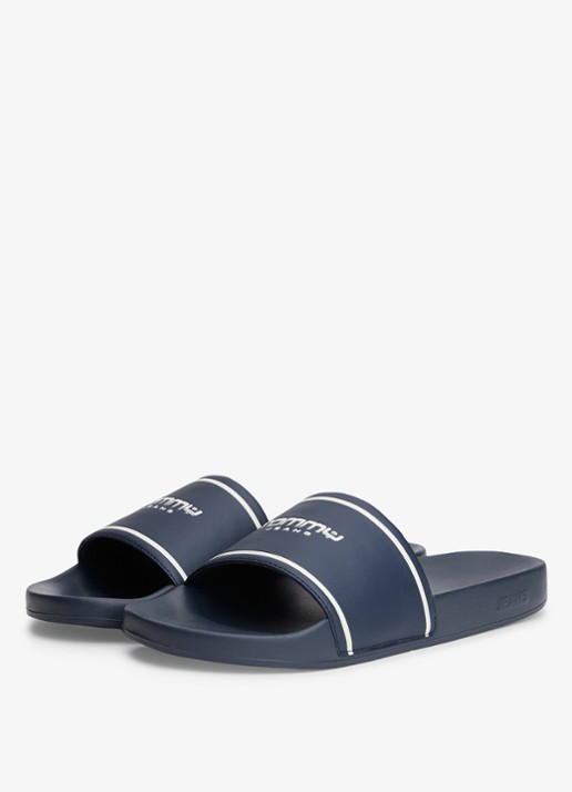 Tommy Hilfiger Slipper met logo - voorkant 6 donkerblauw