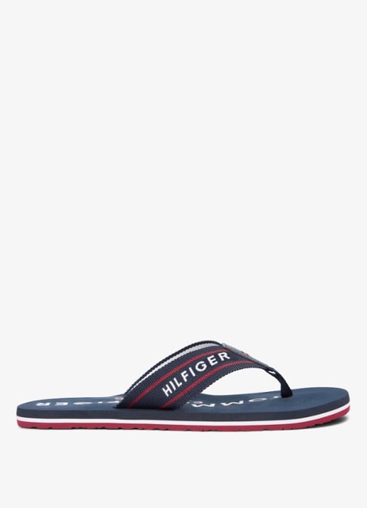 Tommy Hilfiger Slipper met logo - detail 5 lichtblauw