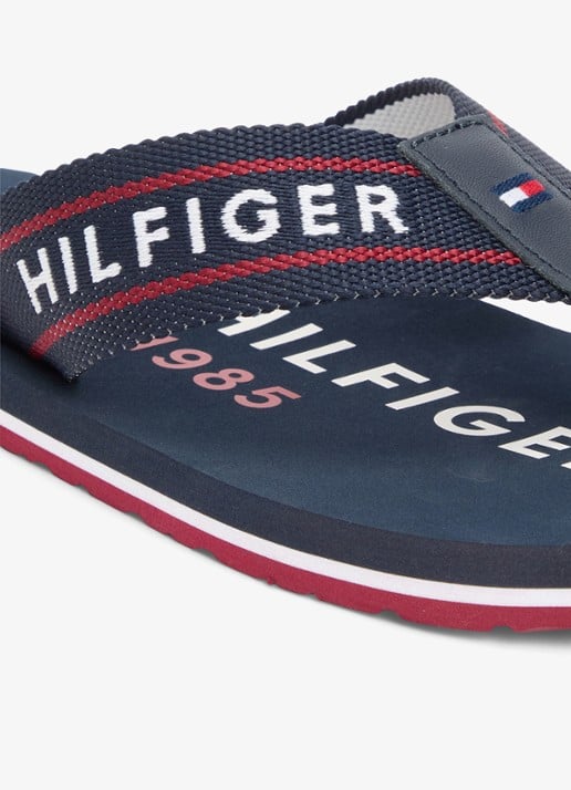 Tommy Hilfiger Slipper met logo - detail 6 lichtblauw