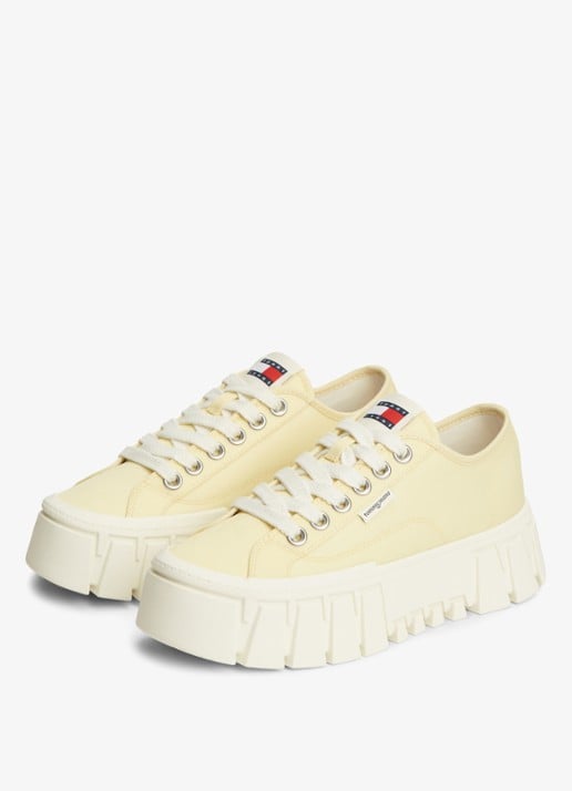 Tommy Hilfiger Sneaker met logo - detail 4 lichtgeel