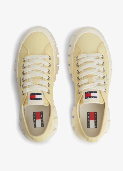 Tommy Hilfiger Sneaker met logo - voorkant 3 lichtgeel