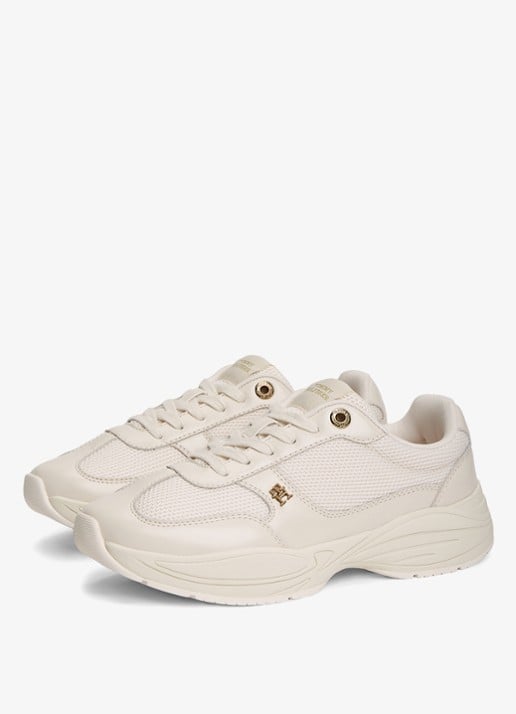 Tommy Hilfiger Sneaker met logo - detail creme