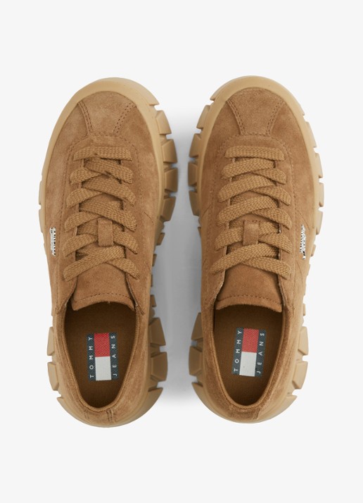 Tommy Hilfiger Sneaker met logo - voorkant 2 khaki