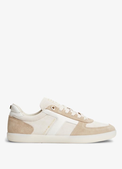 Tommy Hilfiger Sneaker met logo - voorkant 6 creme