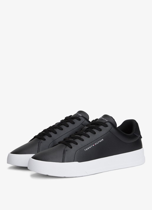 Tommy Hilfiger Sneaker met logo - voorkant 5 zwart