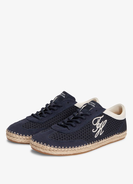 Tommy Hilfiger Sneaker met opengewerkt dessin - detail 4 donkerblauw